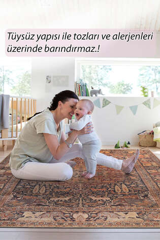 Eskitme Vintage Şönil Dokuma Pamuk Polyester Halı HS 425