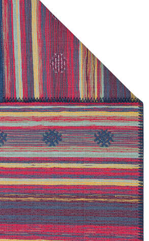 Etnik Desenli Hav Toz Vermez Yıkanabilir Modern Desenli Dokuma Kilim Halı Arya Arc 04 Çok Renkli