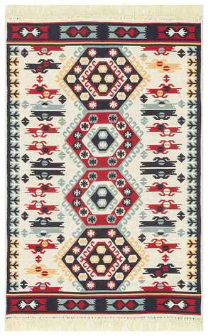 Etnik Desenli Kilim Halı Arya Ar 30 Kırmızı