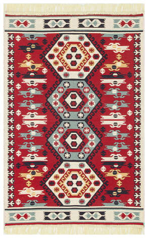 Etnik Desenli Kilim Halı Arya Ar 30 Kırmızı