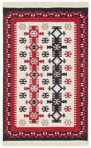 Etnik Desenli Kilim Halı Arya Ar 32 Kırmızı