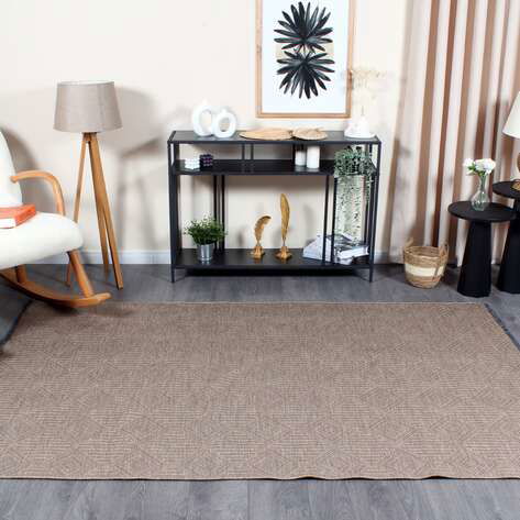 Gabardin GB 2 Modern Kabartma Desenli Dekoratif Kahverengi Makine Halısı