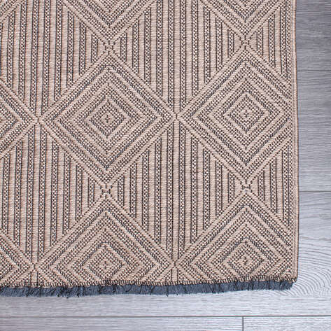 Gabardin GB 2 Modern Kabartma Desenli Dekoratif Kahverengi Makine Halısı