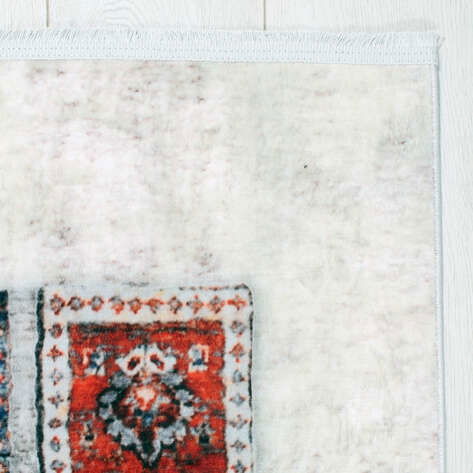 Geleneksel Desenli Etnik Yumuşak Dokulu Yıkanabilir Halı Çok Renkli