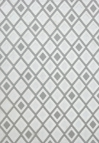 Grace 65022-260 Modern Kabartmalı Geometrik Desenli Dekoratif Antrasit Krem Özel Ölçü Makine Halısı