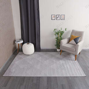 Halıstores - Gri Modern İnce Özel Ölçü Makine Halısı Lucca 9512