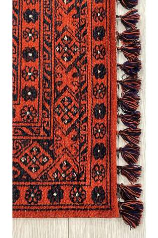 Halıstores Afgan Desenli Bordo Kilim Halı HS 03