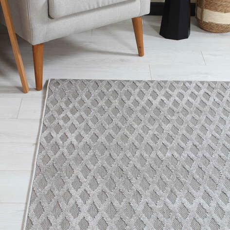 Halıstores Gri Modern Desenli Dekoratif Makine Halısı (3)