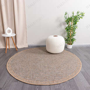 Halıstores - Halıstores Jüt Sisal Hasır Kilim Yuvarlak Halı Naturel Mavi 8845A (1)