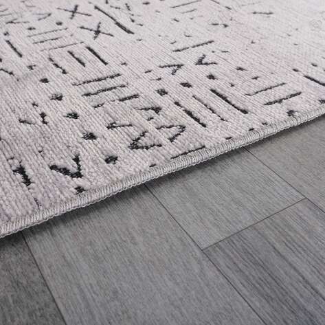 Halıstores Kadife Dokulu Gri Makinede Yıkanabilir Halı 8015