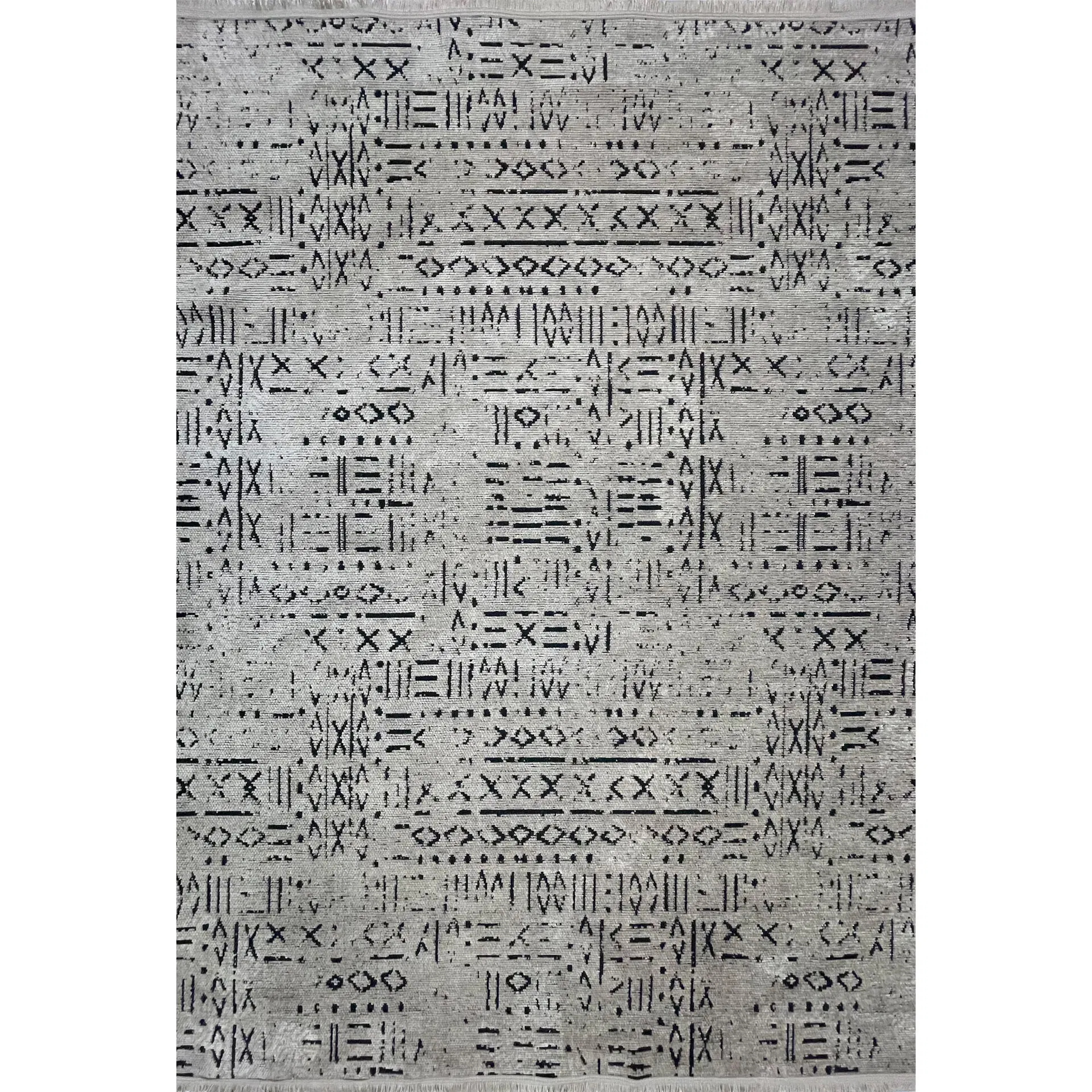 Halıstores - Halıstores Özel Ölçü Dream Kadife Dokulu Gri İskandinav Desenli Makinede Yıkanabilir Halı 8015