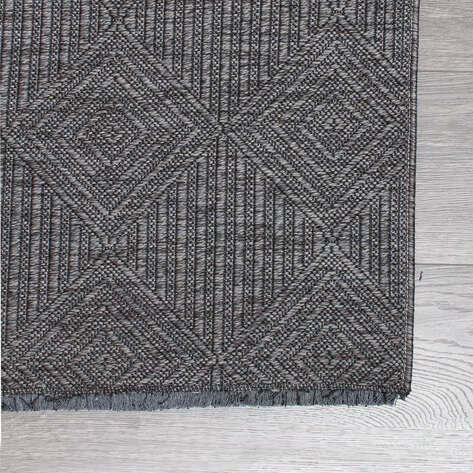 Halıstores Özel Ölçü Gabardin GB 1 Modern Kabartma Desenli Dekoratif Antrasit Makine Halısı