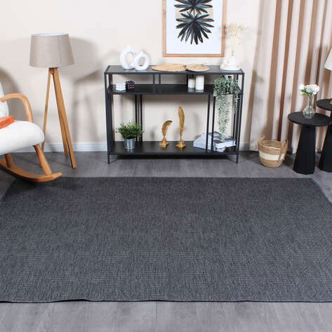 Halıstores Özel Ölçü Gabardin GB 1 Modern Kabartma Desenli Dekoratif Antrasit Makine Halısı
