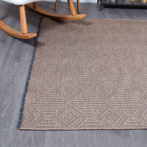 Halıstores Özel Ölçü Gabardin GB 2 Modern Kabartma Desenli Dekoratif Kahverengi Makine Halısı
