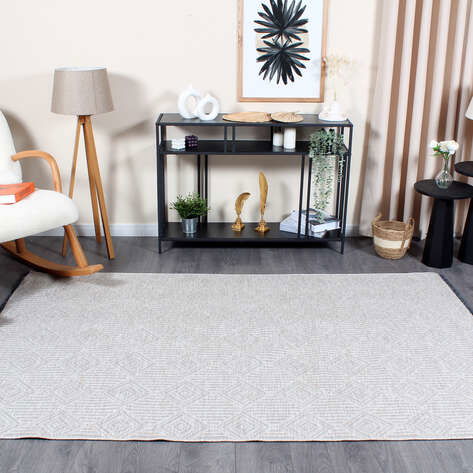 Halıstores Özel Ölçü Gabardin GB 4 Modern Kabartma Desenli Dekoratif Bej Makine Halısı