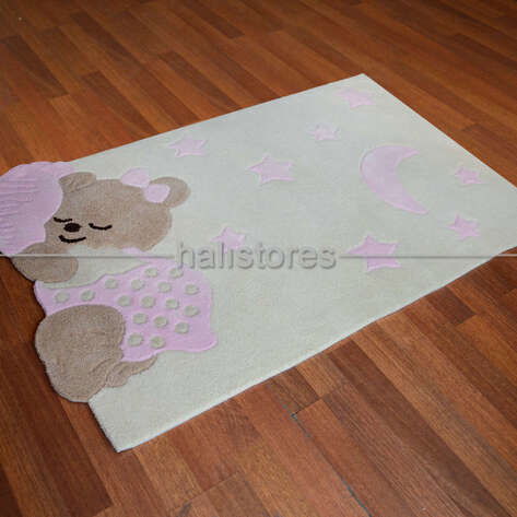 Halıstores Reserve Kişiye Özel Tasarım Çocuk Halısı Ayıcık Pembe (2)