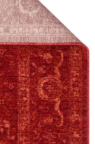Halıstores Vintage Eskitme Desenli Modern Yumuşak Dokulu Makine Halısı Shr 03 Kırmızı (6)