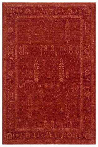 Halıstores Vintage Eskitme Desenli Modern Yumuşak Dokulu Makine Halısı Shr 03 Kırmızı (1)