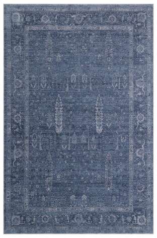 Halıstores Vintage Eskitme Desenli Modern Yumuşak Dokulu Makine Halısı Shr 03 Lacivert (1)