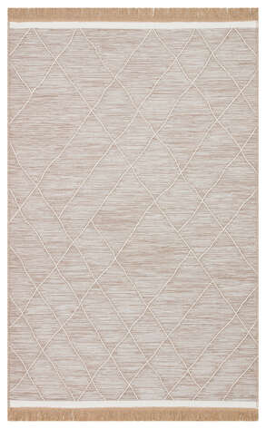 İskandinav Desenli Hav Toz Vermez Yıkanabilir Modern Desenli Dokuma Kilim Arya Arc 02 Bej