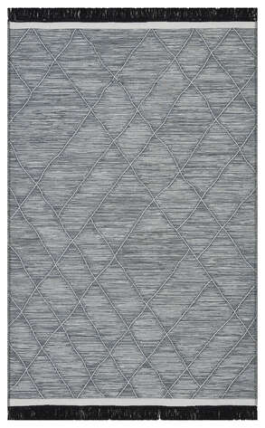 İskandinav Desenli Hav Toz Vermez Yıkanabilir Modern Desenli Dokuma Kilim Arya Arc 02 Gri 