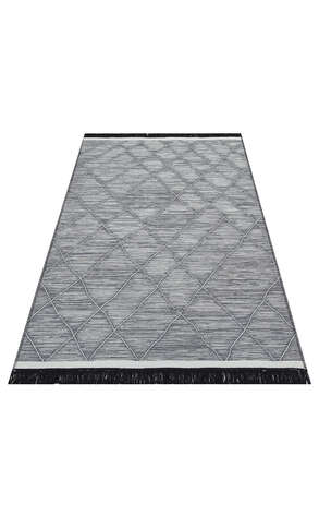 İskandinav Desenli Hav Toz Vermez Yıkanabilir Modern Desenli Dokuma Kilim Arya Arc 02 Gri 