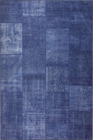 Patchwork Desenli Dokuma Taban Dekoratif Lacivert Halı HS 63