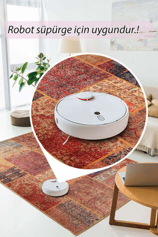 Patchwork Desenli Dokuma Taban Dekoratif Renkli Halı HS 16