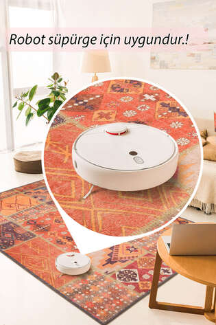 Patchwork Desenli Dokuma Taban Dekoratif Renkli Halı HS 332
