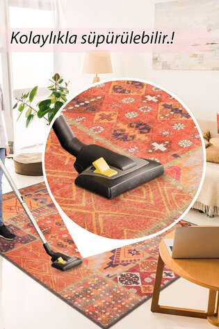 Patchwork Desenli Dokuma Taban Dekoratif Renkli Halı HS 332
