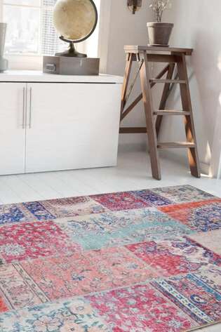 Patchwork Desenli Dokuma Taban Dekoratif Rustik Halı HS 82
