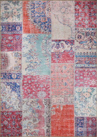 Patchwork Desenli Dokuma Taban Dekoratif Rustik Halı HS 82