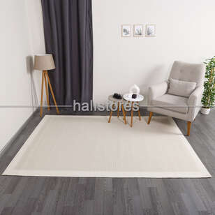 Halıstores - Jüt Sisal Beyaz-Krem Kolay Temizlenen Hav ve Toz Vermeyen İç ve Dış Mekan Bordürlü Halı 9427