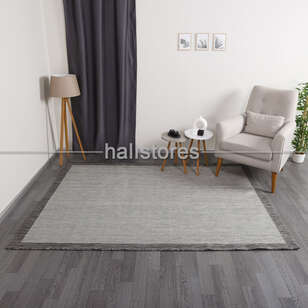 Halıstores - Jüt Sisal Gri Kolay Temizlenen Hav ve Toz Vermeyen İç ve Dış Mekan Bordürlü Halı 9313