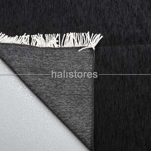 Kabe Örtüsü Desenli Siyah-Beyaz Dokuma Seccade - Thumbnail