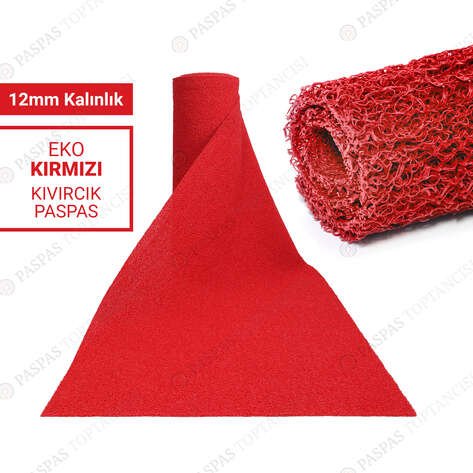 Kırmızı Kıvırcık Paspas 12 mm