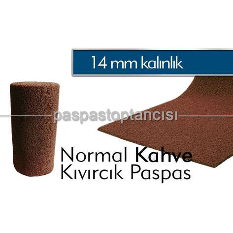 Kıvırcık Paspas Normal 14 mm Kahve