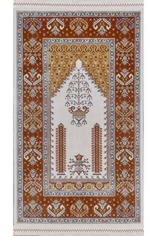 Klasik Desenli Halı Seccade Legro 13729 Turuncu
