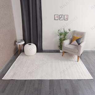 Halıstores - Krem Modern İnce Özel Ölçü Makine Halısı Lucca 9512