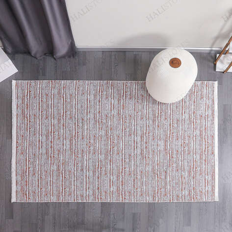Makinede Yıkanabilir Şönil Dokuma Kilim Kiremit 8704