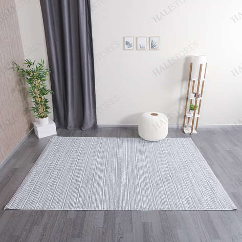 Makinede Yıkanabilir Şönil Dokuma Kilim Mavi 8705