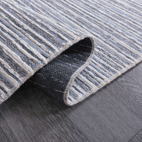 Makinede Yıkanabilir Şönil Dokuma Kilim Mavi 8705