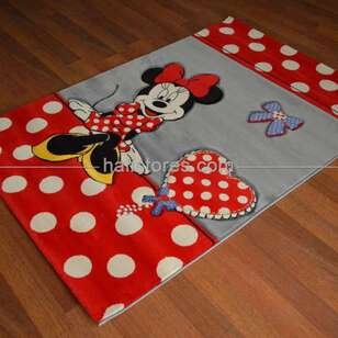 Halıstores - Minnie Mouse Puantiyeli Çocuk Halıları Kids 522 (1)