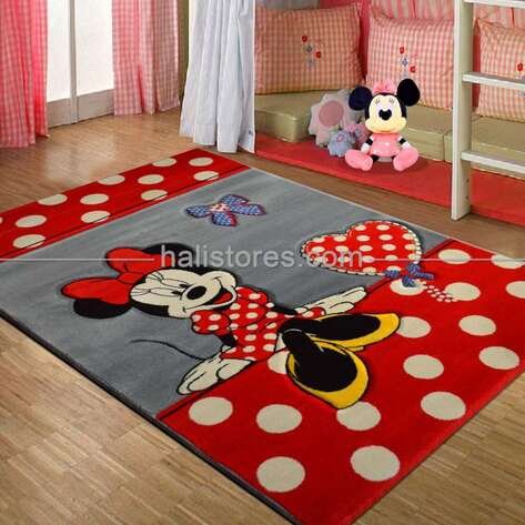 Minnie Mouse Puantiyeli Çocuk Halıları Kids 522