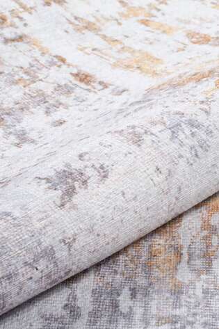 Modern Art Dokuma Taban Dekoratif Gri Halı HS 233