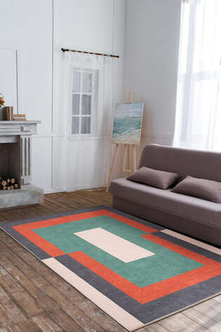 Modern Art Şönil Dokuma Pamuk Polyester Renkli Halı HS 400
