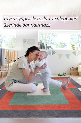 Modern Art Şönil Dokuma Pamuk Polyester Renkli Halı HS 400