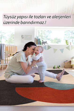 Modern Art Şönil Dokuma Pamuk Polyester Renkli Halı HS 402