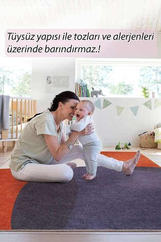 Modern Art Şönil Dokuma Pamuk Polyester Renkli Halı HS 403