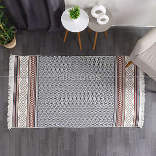 Halıstores - Modern Desenli Kilim Halı Arya Ar 26 Mavi Bej (1)